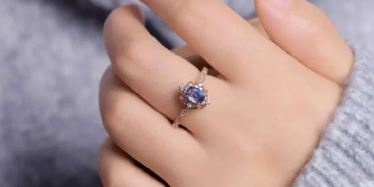 Alexandrite dainty engagement rings